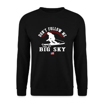 Big Sky Colorado Ski Resort Berge Souvenir - Unisex Pullover - Schwarz - Vorne - Alina (178cm) & Michal (187cm)