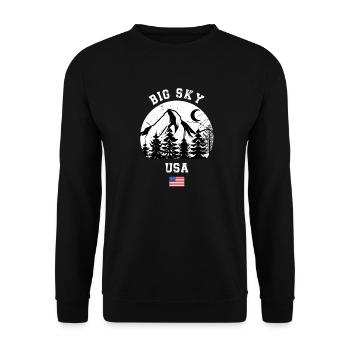 Big Sky Colorado Ski Resort Berge Souvenir - Unisex Pullover - Schwarz - Vorne - Alina (178cm) & Michal (187cm)