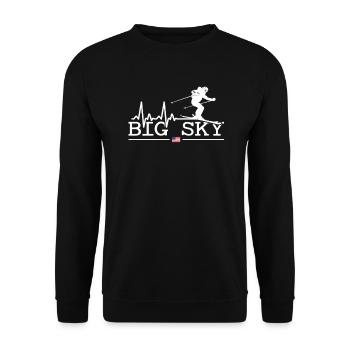 Big Sky Colorado Ski Resort Berge Souvenir - Unisex Pullover - Schwarz - Vorne - Alina (178cm) & Michal (187cm)