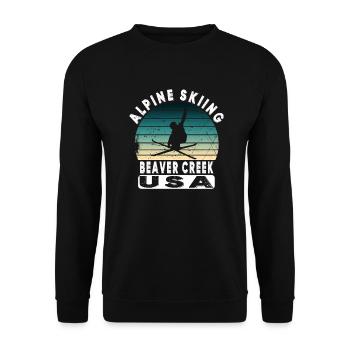 Beaver Creek Colorado Ski Resort Mountain Souvenir - Unisex Sweatshirt - black - Front - Alina (178cm) & Michal (187cm)