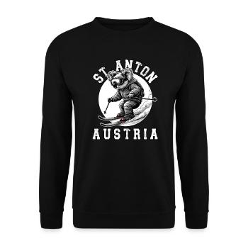 Skigebiet St. Anton Arlberg Österreichische Alpen - Unisex Pullover - Schwarz - Vorne - Alina (178cm) & Michal (187cm)