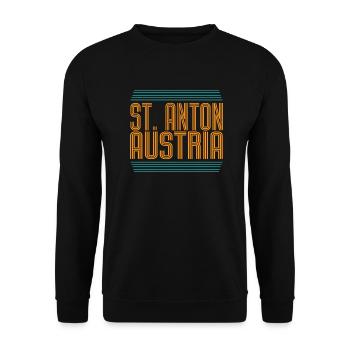 Skigebiet St. Anton Arlberg Österreichische Alpen - Unisex Pullover - Schwarz - Vorne - Alina (178cm) & Michal (187cm)