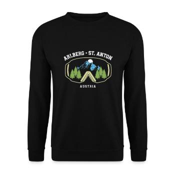 Skigebiet St. Anton Arlberg Österreichische Alpen - Unisex Pullover - Schwarz - Vorne - Alina (178cm) & Michal (187cm)