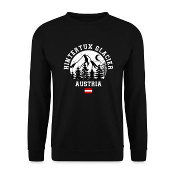 Hintertux Glacier Ski Resort Austrian Alps - Unisex Sweatshirt - black - Front - Alina (178cm) & Michal (187cm)