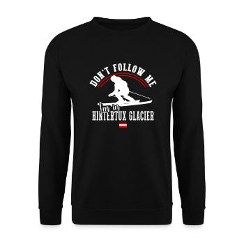 Hintertux Glacier Ski Resort Austrian Alps - Unisex Sweatshirt - black - Front - Alina (178cm) & Michal (187cm)