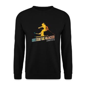 Skigebiet Hintertuxer Gletscher Österreichische Alpen - Unisex Pullover - Schwarz - Vorne - Alina (178cm) & Michal (187cm)