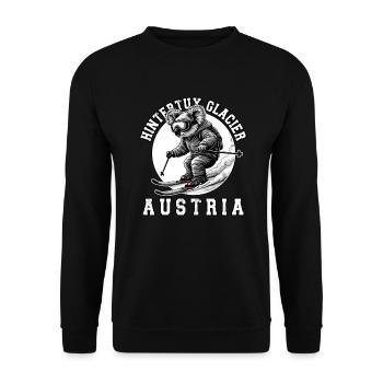 Hintertux Glacier Ski Resort Austrian Alps - Unisex Sweatshirt - black - Front - Alina (178cm) & Michal (187cm)