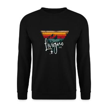 Livigno Ski Resort Italian Alps Souvenir Skiing - Unisex Sweatshirt - black - Front - Alina (178cm) & Michal (187cm)