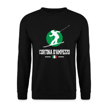 Cortina D'Ampezzo Ski Resort Italian Alps Skiing - Unisex Sweatshirt - black - Front - Alina (178cm) & Michal (187cm)