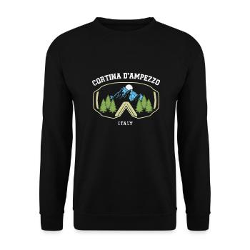 Cortina D'Ampezzo Ski Resort Italian Alps Skiing - Unisex Sweatshirt - black - Front - Alina (178cm) & Michal (187cm)