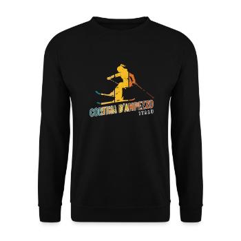 Cortina D'Ampezzo Ski Resort Italian Alps Skiing - Unisex Sweatshirt - black - Front - Alina (178cm) & Michal (187cm)