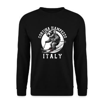 Cortina D'Ampezzo Ski Resort Italian Alps Skiing - Unisex Sweatshirt - black - Front - Alina (178cm) & Michal (187cm)