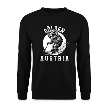 Skigebiet Sölden Österreichische Alpen Skifahren Koala - Unisex Pullover - Schwarz - Vorne - Alina (178cm) & Michal (187cm)