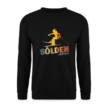 Sölden Ski Resort Austrian Alps Skiing - Unisex Sweatshirt - black - Front - Alina (178cm) & Michal (187cm)