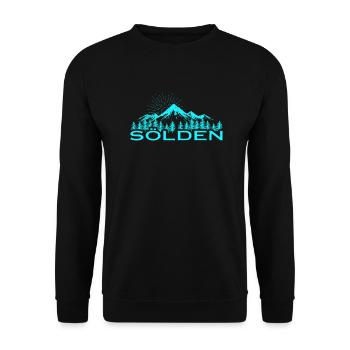 Sölden Ski Resort Austrian Alps Skiing - Unisex Sweatshirt - black - Front - Alina (178cm) & Michal (187cm)