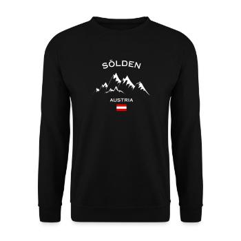 Sölden Ski Resort Austrian Alps Skiing - Unisex Sweatshirt - black - Front - Alina (178cm) & Michal (187cm)