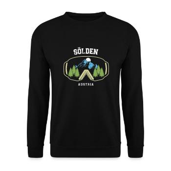 Sölden Ski Resort Austrian Alps Skiing - Unisex Sweatshirt - black - Front - Alina (178cm) & Michal (187cm)