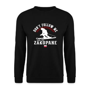 Skigebiet Zakopane Polnisches Gebirge Skifahren Polen - Unisex Pullover - Schwarz - Vorne - Alina (178cm) & Michal (187cm)