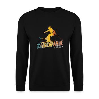 Skigebiet Zakopane Polnisches Gebirge Skifahren Polen - Unisex Pullover - Schwarz - Vorne - Alina (178cm) & Michal (187cm)