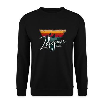 Skigebiet Zakopane Polnisches Gebirge Skifahren Polen - Unisex Pullover - Schwarz - Vorne - Alina (178cm) & Michal (187cm)
