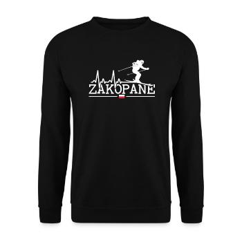 Skigebiet Zakopane Polnisches Gebirge Skifahren Polen - Unisex Pullover - Schwarz - Vorne - Alina (178cm) & Michal (187cm)