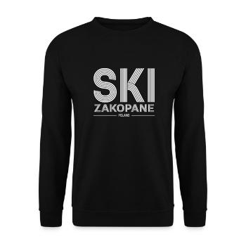 Skigebiet Zakopane Polnisches Gebirge Skifahren Polen - Unisex Pullover - Schwarz - Vorne - Alina (178cm) & Michal (187cm)