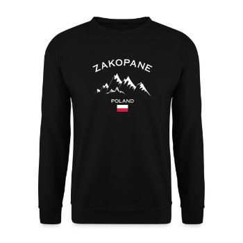 Skigebiet Zakopane Polnisches Gebirge Skifahren Polen - Unisex Pullover - Schwarz - Vorne - Alina (178cm) & Michal (187cm)