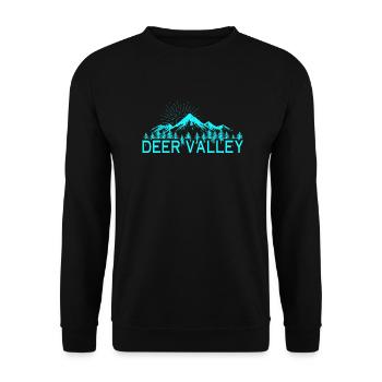 Deer Valley Utah Ski Resort Rocky Mountains Skiing - Unisex Sweatshirt - black - Front - Alina (178cm) & Michal (187cm)