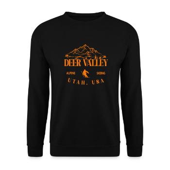 Deer Valley Utah Ski Resort Rocky Mountains Skiing - Unisex Sweatshirt - black - Front - Alina (178cm) & Michal (187cm)