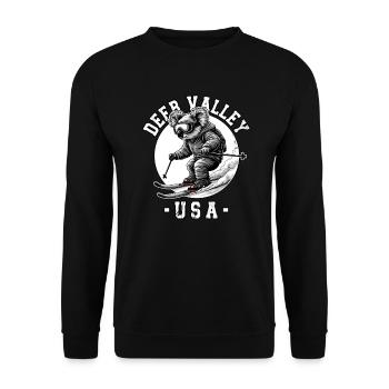 Deer Valley Utah Ski Resort Rocky Mountains Skiing - Unisex Sweatshirt - black - Front - Alina (178cm) & Michal (187cm)