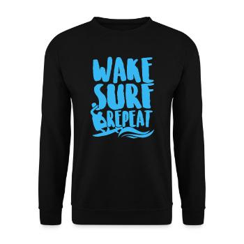 Surfing Wake Surf Repeat - Unisex Sweatshirt - black - Front - Alina (178cm) & Michal (187cm)