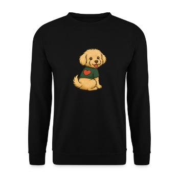 Cute Maltipoo with heart shirt - Unisex Sweatshirt - black - Front - Alina (178cm) & Michal (187cm)