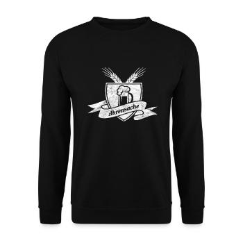 Ährensache used look - Unisex Pullover - Schwarz - Vorne - Alina (178cm) & Michal (187cm)