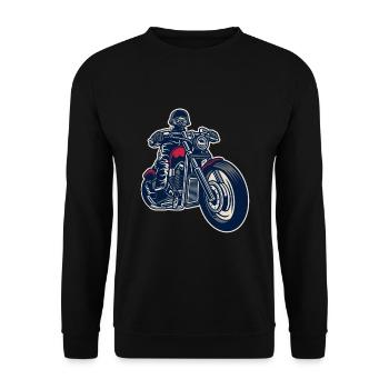 Moto rider moto - Sweat-shirt Unisexe - noir - Devant - Alina (178cm) & Michal (187cm)