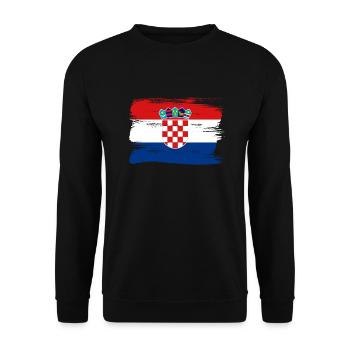 Croatia flag Adriatic Zagreb Croatian flag - Unisex Sweatshirt - black - Front - Alina (178cm) & Michal (187cm)