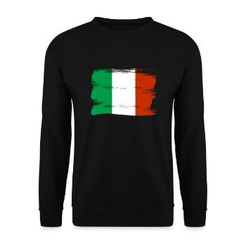 Drapeau de l’Italie Drapeau italien Vintage Look vieilli - Sweat-shirt Unisexe - noir - Devant - Alina (178cm) & Michal (187cm)