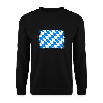 Bavaria Flag Used Look Bavarian Flag Vintage - Unisex Sweatshirt - black - Front - Alina (178cm) & Michal (187cm)