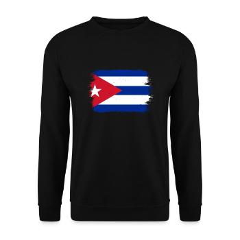 Kuba Flagge Karibik Urlaub Cuba Reise Havanna - Unisex Pullover - Schwarz - Vorne - Alina (178cm) & Michal (187cm)