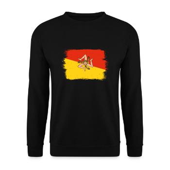 Drapeau de la Sicile Italie Palerme Trinacria Italia - Sweat-shirt Unisexe - noir - Devant - Alina (178cm) & Michal (187cm)