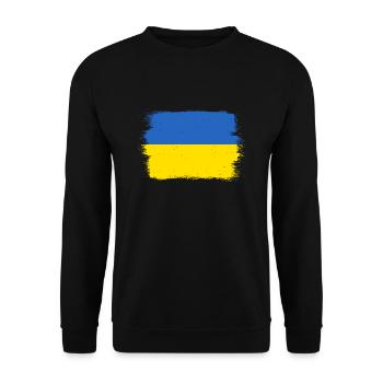 Drapeau de l’Ukraine Vintage Drapeau ukrainien d’occasion Look - Sweat-shirt Unisexe - noir - Devant - Alina (178cm) & Michal (187cm)