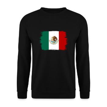 Mexiko Flagge Mexikanische Fahne Mexico Südamerika - Unisex Pullover - Schwarz - Vorne - Alina (178cm) & Michal (187cm)