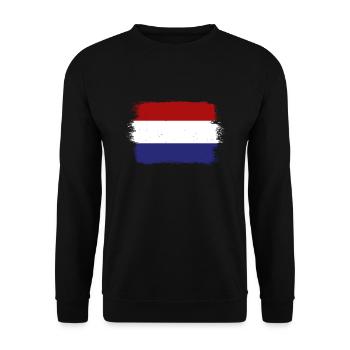 Pays-Bas Drapeau Hollande Drapeau néerlandais - Sweat-shirt Unisexe - noir - Devant - Alina (178cm) & Michal (187cm)