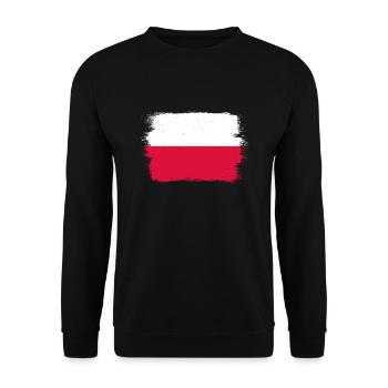Drapeau de Pologne utilisé Look Polska Drapeau polonais - Sweat-shirt Unisexe - noir - Devant - Alina (178cm) & Michal (187cm)