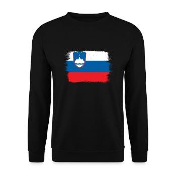 Slovenia Flag Balkan Slovenian Flag Vintage - Unisex Sweatshirt - black - Front - Alina (178cm) & Michal (187cm)