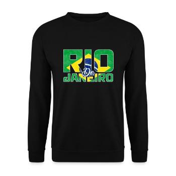 Rio de Janeiro Brésil Drapeau - Sweat-shirt Unisexe - noir - Devant - Alina (178cm) & Michal (187cm)