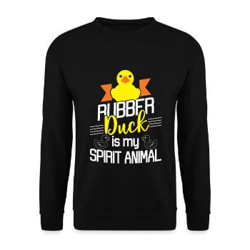 Canard en caoutchouc est mon esprit animal - Canard en caoutchouc - Sweat-shirt Unisexe - noir - Devant - Alina (178cm) & Michal (187cm)