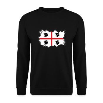 Sardinien Flagge Sardische Fahne Sardegna Fahne - Unisex Pullover - Schwarz - Vorne - Alina (178cm) & Michal (187cm)