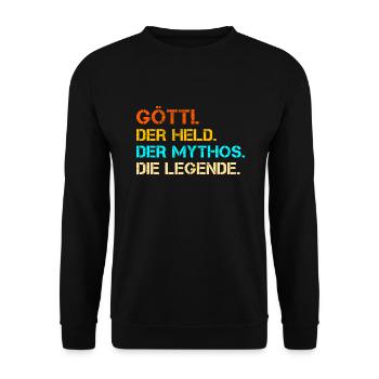 Götti - Unisex Pullover - Schwarz - Vorne - Alina (178cm) & Michal (187cm)