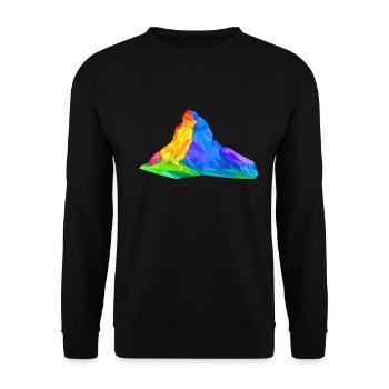 Cervin, montagne, triangles colorés, Triangles, Alpes - Sweat-shirt Unisexe - noir - Devant - Alina (178cm) & Michal (187cm)