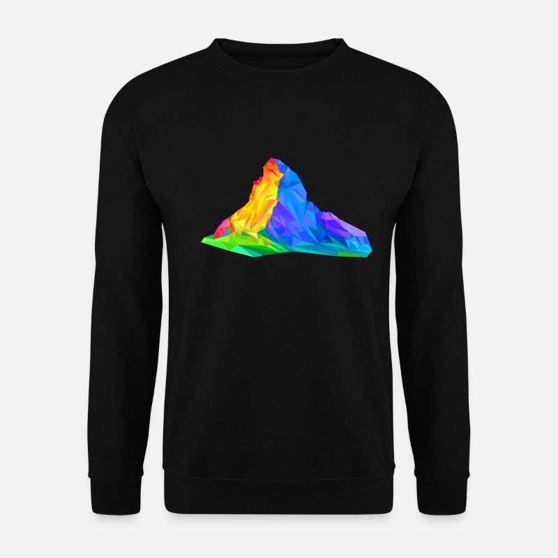 Cervin, montagne, triangles colorés, Triangles, Alpes - Sweat-shirt Unisexe - noir